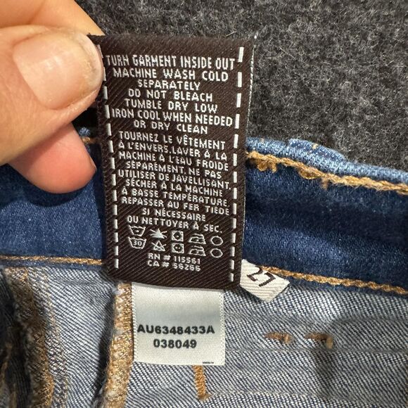 7 For All Mankind Jeans Womens 30 Blue Bootcut Stretch Welt Pockets Made USA - Picture 10 of 10